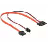 SATA Cable DeLOCK 0.3m SATAIII 7p + 4p/Slim SATAIII 13p