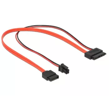SATA Cable DeLOCK 0.3m SATAIII 7p + 4p/Slim SATAIII 13p