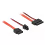 SATA Cable DeLOCK 0.3m SATAIII 7p + 4p/Slim SATAIII 13p