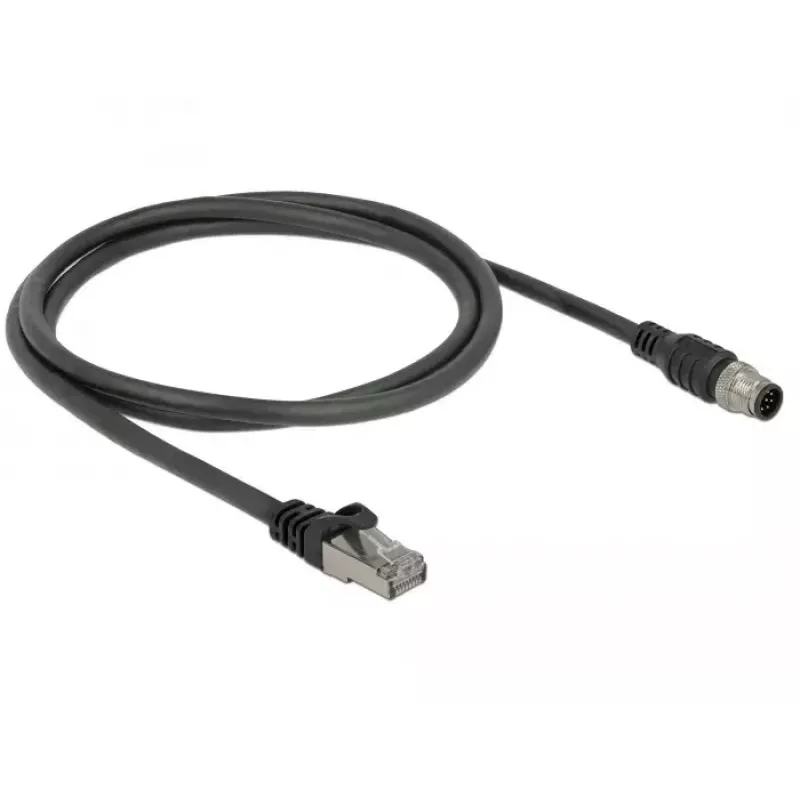 Networking cable DeLOCK 84922 RJ-45 M12 Cat5e 1 m Black