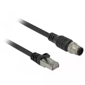 Networking cable DeLOCK 84922 RJ-45 M12 Cat5e 1 m Black