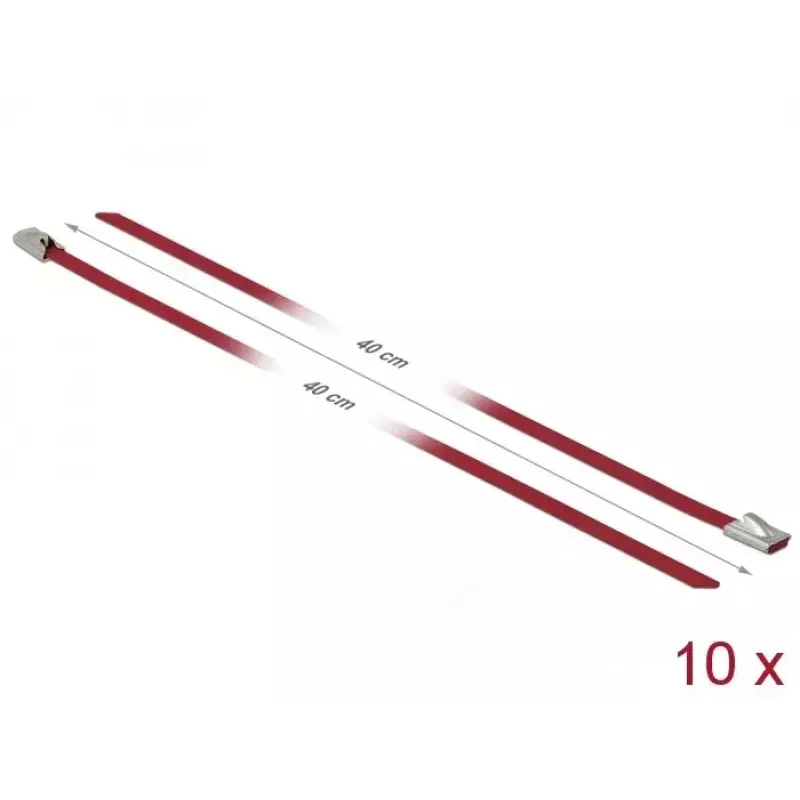 Cable Tie DeLOCK 18779 Steel Red 400mm 10 pcs