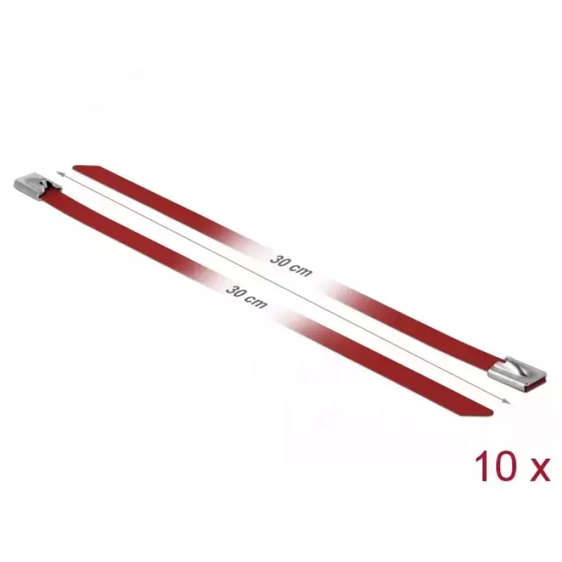 Cable Tie DeLOCK 18782 Steel Red 300mm 10 pcs
