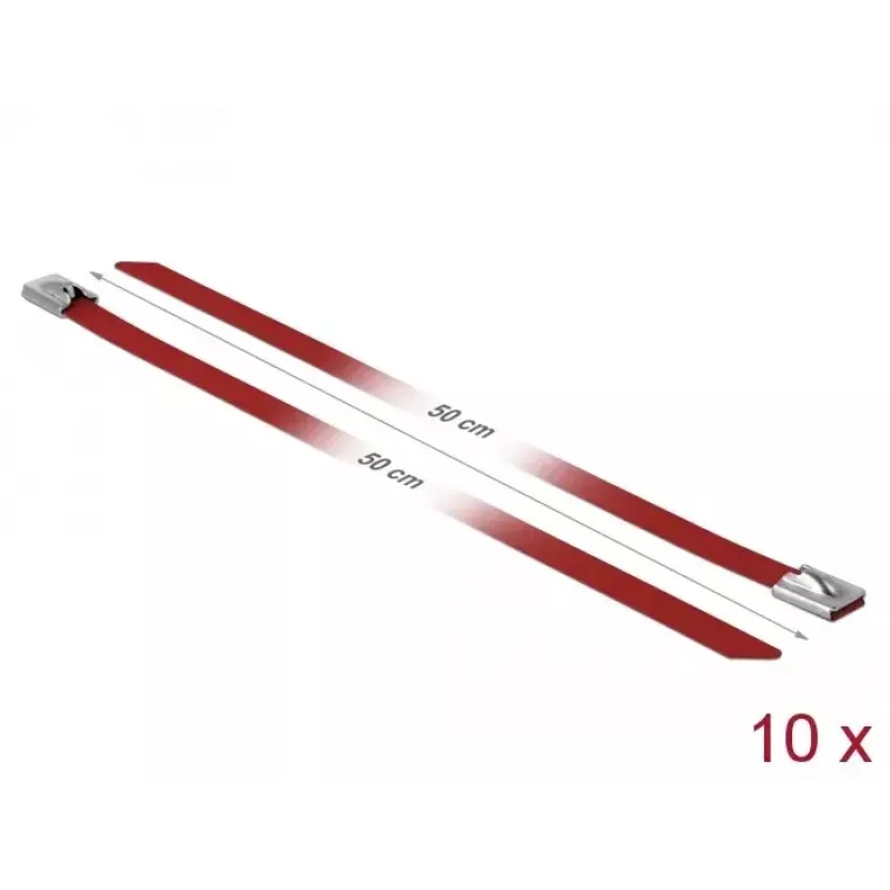 Cable Tie DeLOCK 18784 Steel Red 500mm 10 pcs