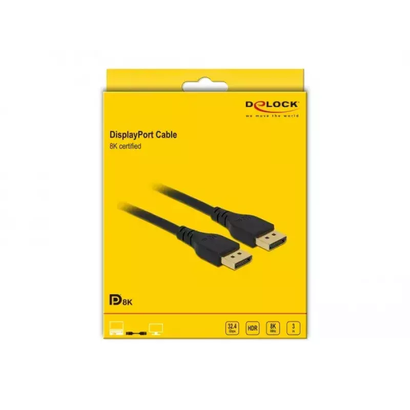 DisplayPort cable DeLOCK 85911 8K 60 Hz 3 m