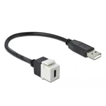 Keystone Module DeLOCK 86382 Flat Black White USB C