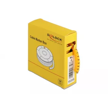 Cable Marker Box DeLOCK Nr 4 Yellow 500 pcs