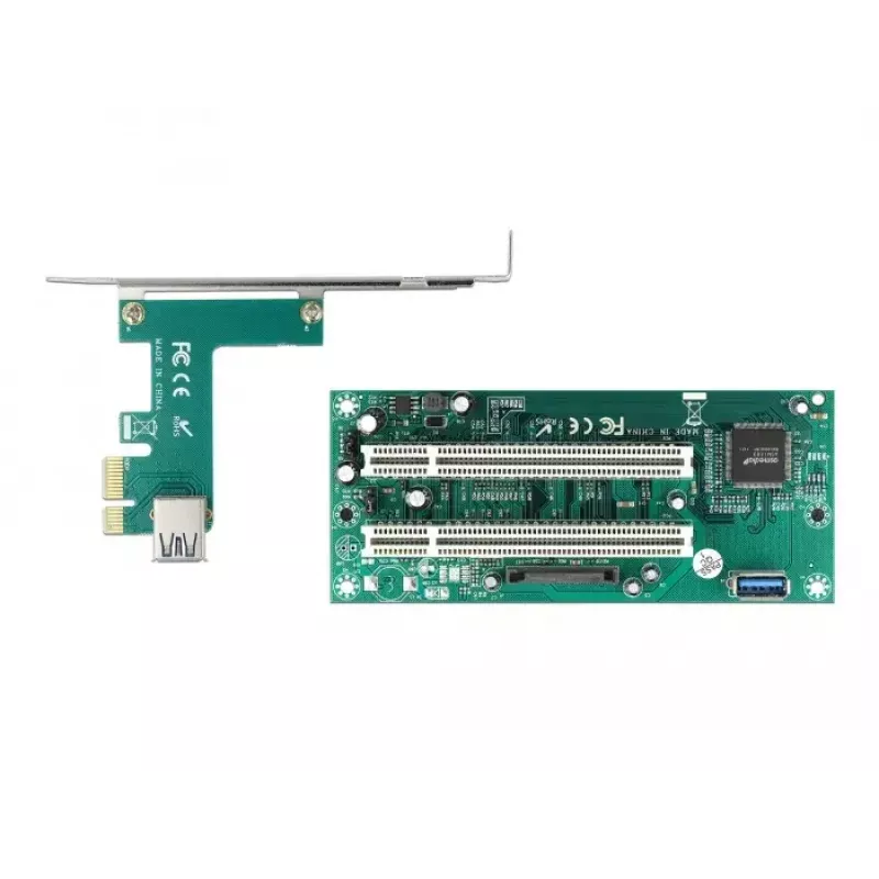 DeLOCK Riser Card PCI Express x1 to 2 x PCI 32 Bit Slot 60 cm cable