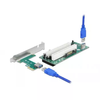 DeLOCK Riser Card PCI Express x1 to 2 x PCI 32 Bit Slot 60 cm cable