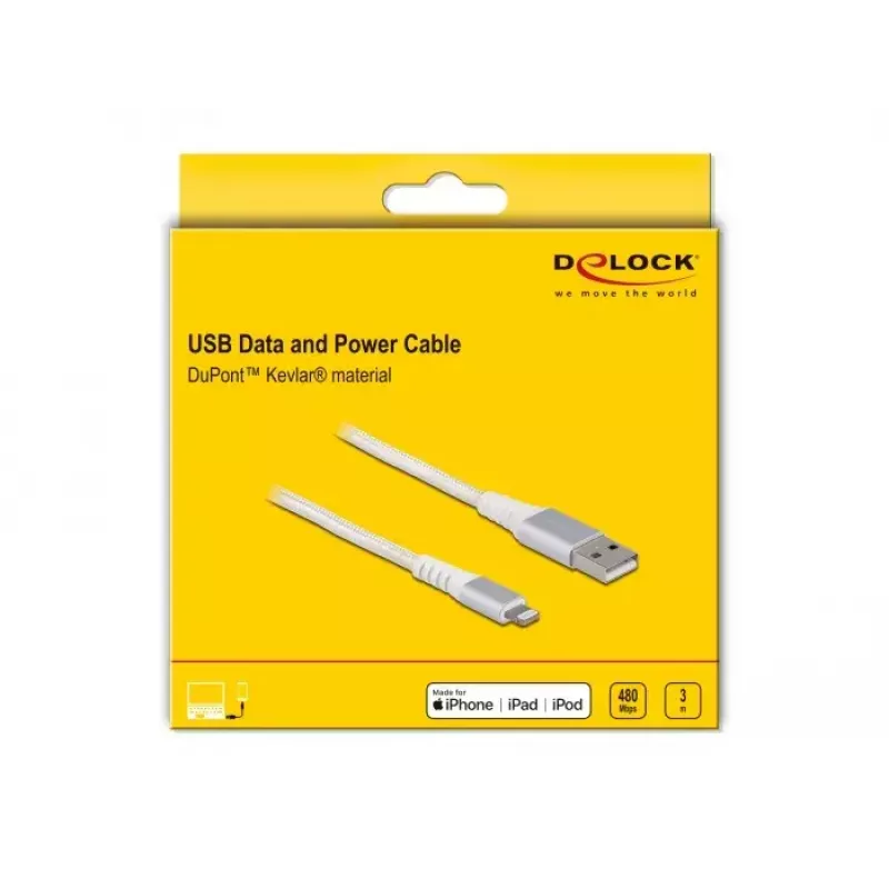 DeLOCK USB data and power cable for iPhone iPad iPod 3 m Lightning