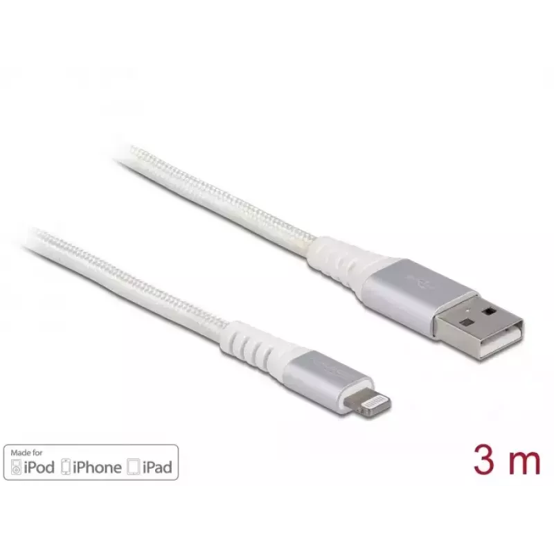 DeLOCK USB data and power cable for iPhone iPad iPod 3 m Lightning