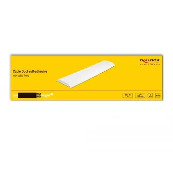 Cable duct DELOCK 20886, polypropylene, white, 300×85×10 mm, 2 pcs