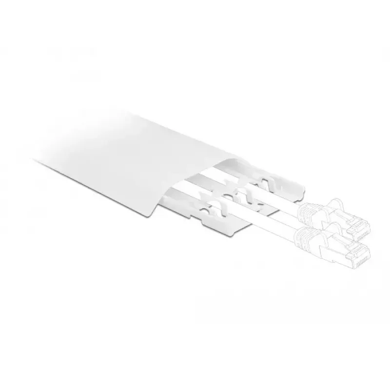 Cable duct DELOCK 20886, polypropylene, white, 300×85×10 mm, 2 pcs