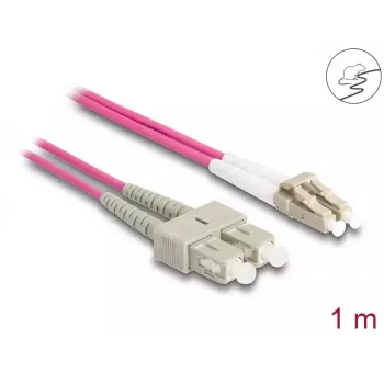 DeLOCK Fiber Optical Cable LC Duplex to SC Duplex OM4 1 m