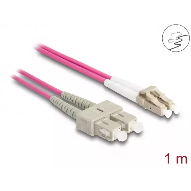 DeLOCK Fiber Optical Cable LC Duplex to SC Duplex OM4 1 m