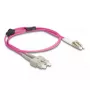 DeLOCK Fiber Optical Cable LC Duplex to SC Duplex OM4 1 m