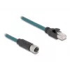 DeLOCK M12 Adapter Cable X-coded 8 pin female to RJ45 male 50 cm