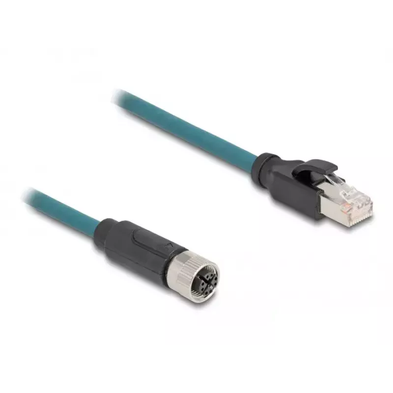 DeLOCK M12 Adapter Cable X-coded 8 pin female to RJ45 male 50 cm