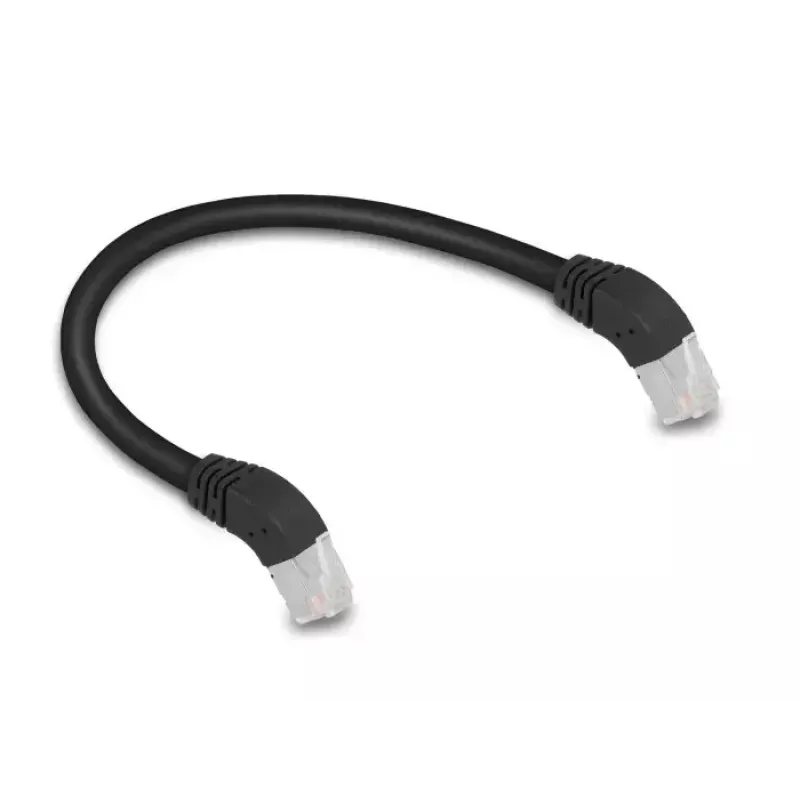 Network Cable DeLOCK RJ45 Cat.6A S/FTP 45° downwards 0.25 m black