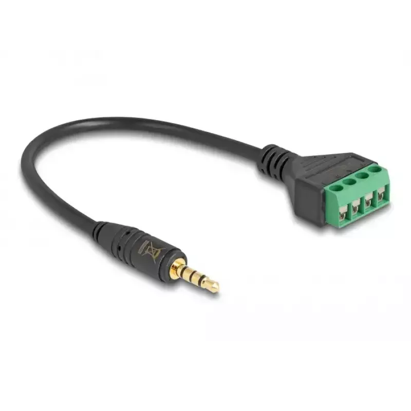 Audio Cable DeLOCK 66268 0.2m 3.5mm Female Terminal Male Black Green