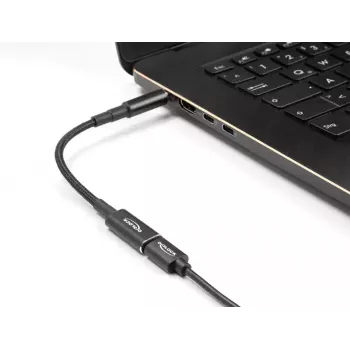 DeLOCK Adapter cable USB Type-C female to HP 4.8 x 1.7 mm male 90° 15 cm