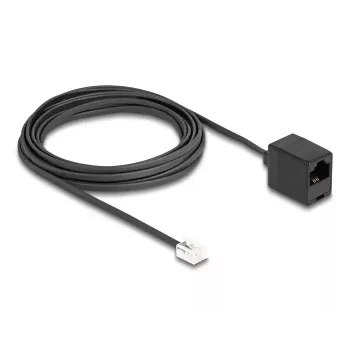 DeLOCK Telephone Cable RJ11 plug to RJ45 jack black 5 m