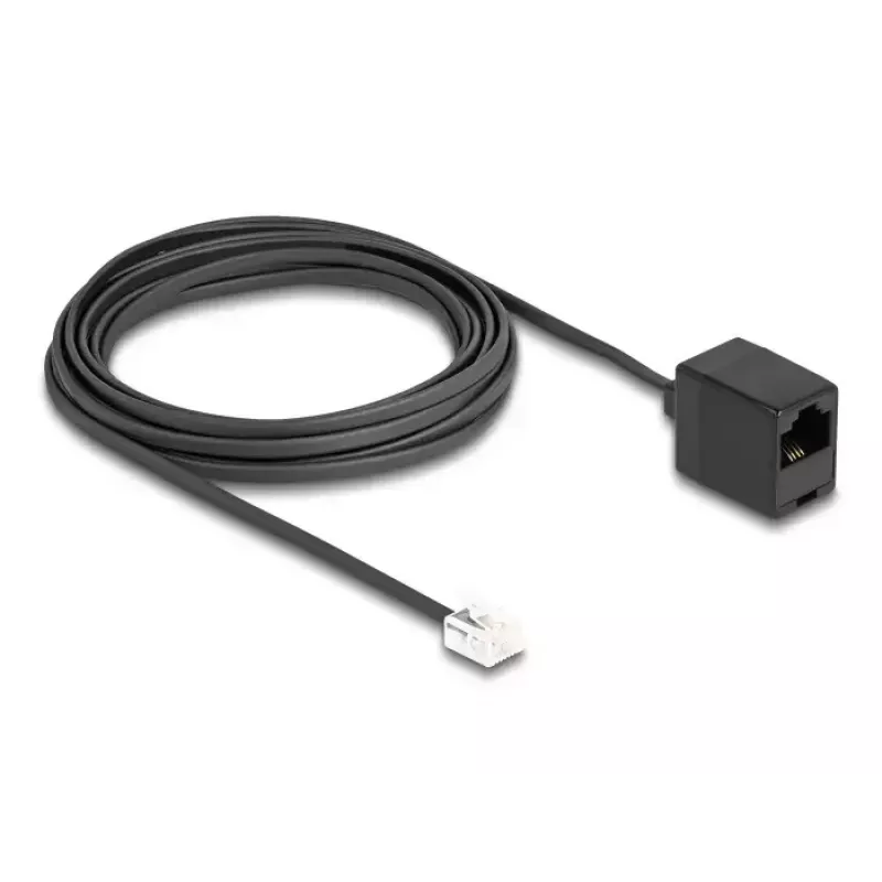DeLOCK Telephone Cable RJ11 plug to RJ45 jack black 5 m
