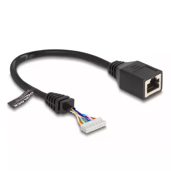 Network Cable DeLOCK 88006 RJ45 jack to pin header female Cat5e 0.23m Black
