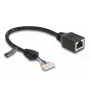 Network Cable DeLOCK 88006 RJ45 jack to pin header female Cat5e 0.23m Black
