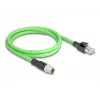 Network Cable DeLOCK M12 Cable X-coded 8 pin male to RJ45 male PUR TPU 2m