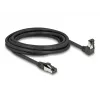 Network Cable DeLOCK RJ45 Cat.8.1 90° downwards angled / straight 3 m black