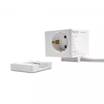 DeLOCK 11502 Power Extension 1.5m 3 AC Outlets Indoor White