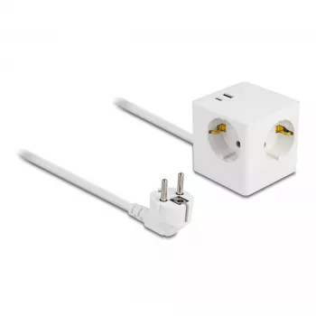 DeLOCK 11502 Power Extension 1.5m 3 AC Outlets Indoor White