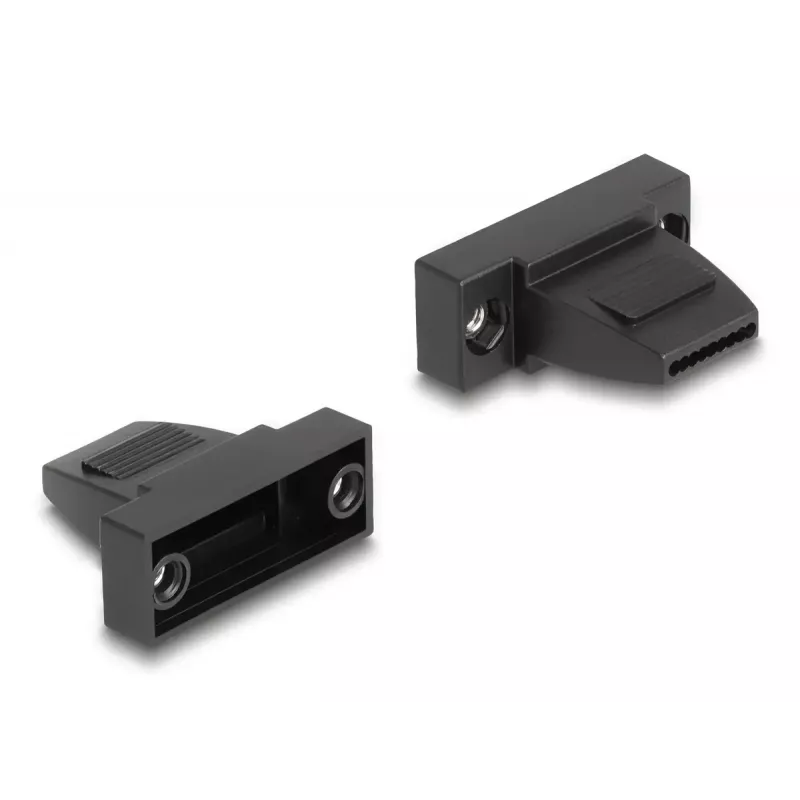 Cable boot DELOCK D-Sub Housing 9‑pin for flat cable, plastic, black, 25×32×14 mm