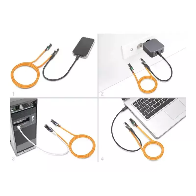 Network Cable DeLOCK RJ45 Self Tracing Cat.6A 10m Orange