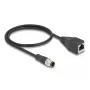 Network Cable DeLOCK M12 Cable A-coded 8 pin male to RJ45 female Cat5e 0.5 m Black
