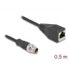 Network Cable DeLOCK M12 Cable X-coded 8 pin male to RJ45 female Cat5e 0.5 m Black