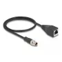 Network Cable DeLOCK M12 Cable X-coded 8 pin male to RJ45 female Cat5e 0.5 m Black
