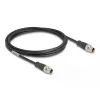 Network Cable DeLOCK M12 Cable X-coded 8 pin male to male Cat5e 2 m Black