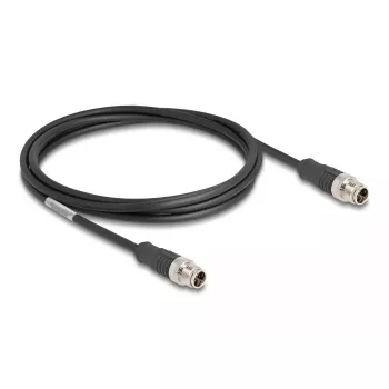Network Cable DeLOCK M12 Cable X-coded 8 pin male to male Cat5e 2 m Black