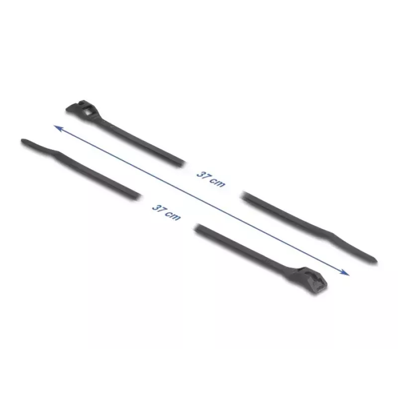 Releasable cable tie DeLOCK 19503 Polyamide Black 370mm 100pcs