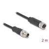 Network Cable DeLOCK M12 Cable X-coded 8 pin male to female Cat5e 2 m Black