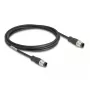 Network Cable DeLOCK M12 Cable D-coded 4 pin male to male Cat5e 2 m Black