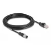 Network Cable DeLOCK M12 Cable D-coded 4 pin male to RJ45 male Cat5e 5m Black