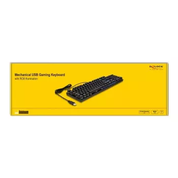 DeLOCK 12115 Gaming Keyboard USB QWERTZ German Black Mechanical RGB