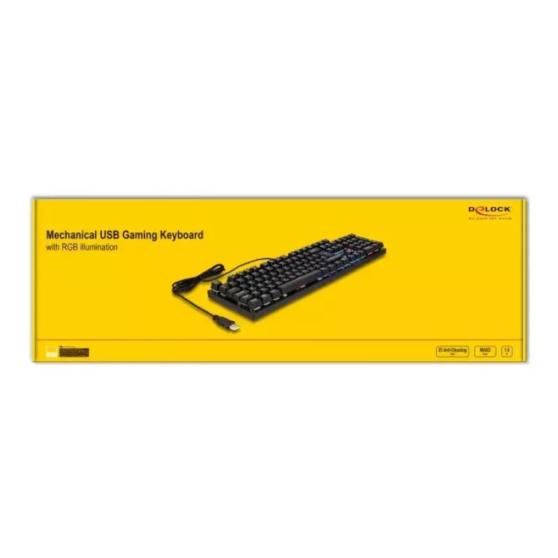 DeLOCK 12115 Gaming Keyboard USB QWERTZ German Black Mechanical RGB