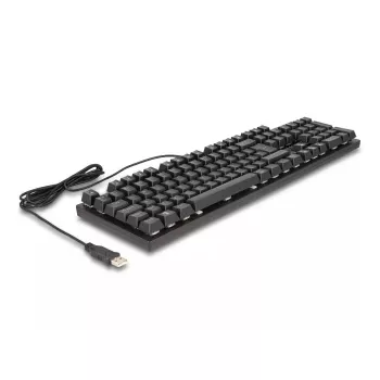 DeLOCK 12115 Gaming Keyboard USB QWERTZ German Black Mechanical RGB