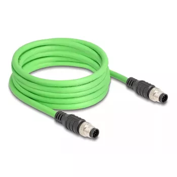 Network Cable DeLOCK M12 Cable A-coded 8 pin male to male PUR (TPU) 5 m
