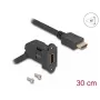 DeLOCK HDMI panel mount female 45° angled to HDMI male 30 cm cable 8K 60 Hz black