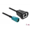 Coaxial cable DELOCK 90699 with HSD Z to RJ-45 connectors, 1 m, black/blue